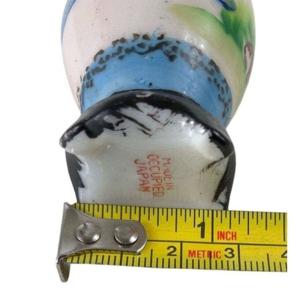 Vintage Occupied Japan Miniature Footed Porcelain Bud Vase Urn Country Scene - Picture 10 of 11